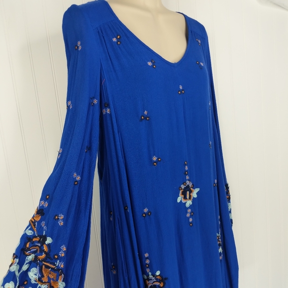 FREE PEOPLE Oxford Embroidered Swing Dress Sz XS - Picture 4 of 16